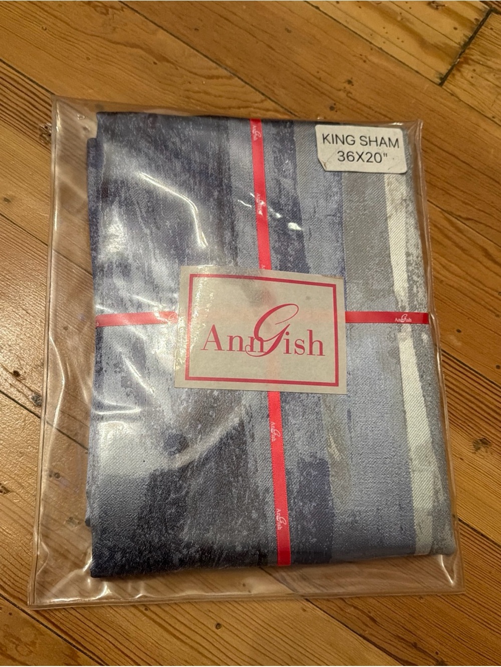 NWT Ann Gish Decorative King Pillow Sham 36x20” Blue